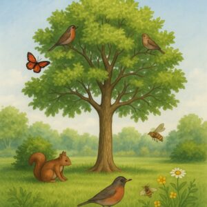 a picture showing how trees support local pollinators in vancouver wa